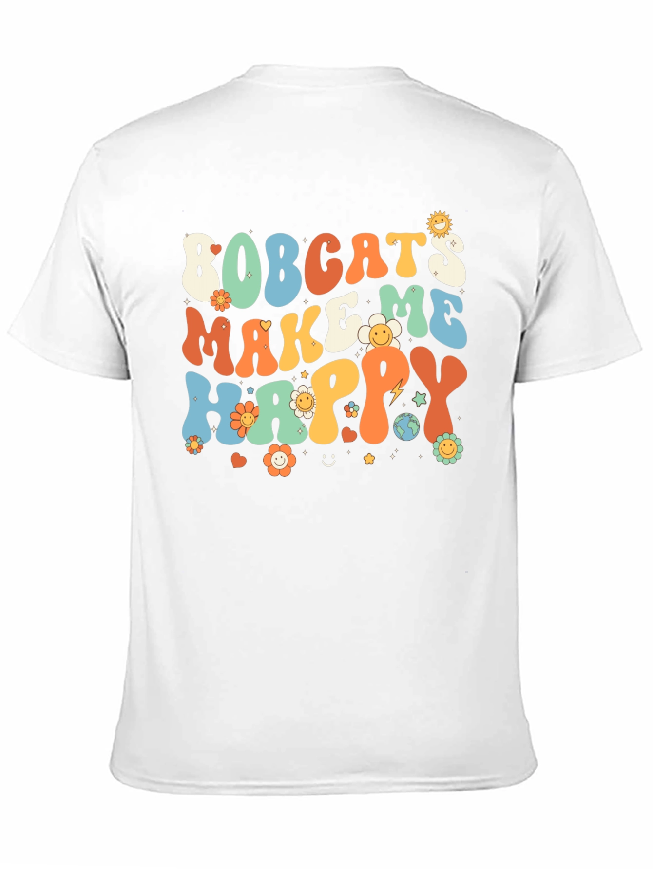 Bobcats Make Me Happy Retro T-Shirt