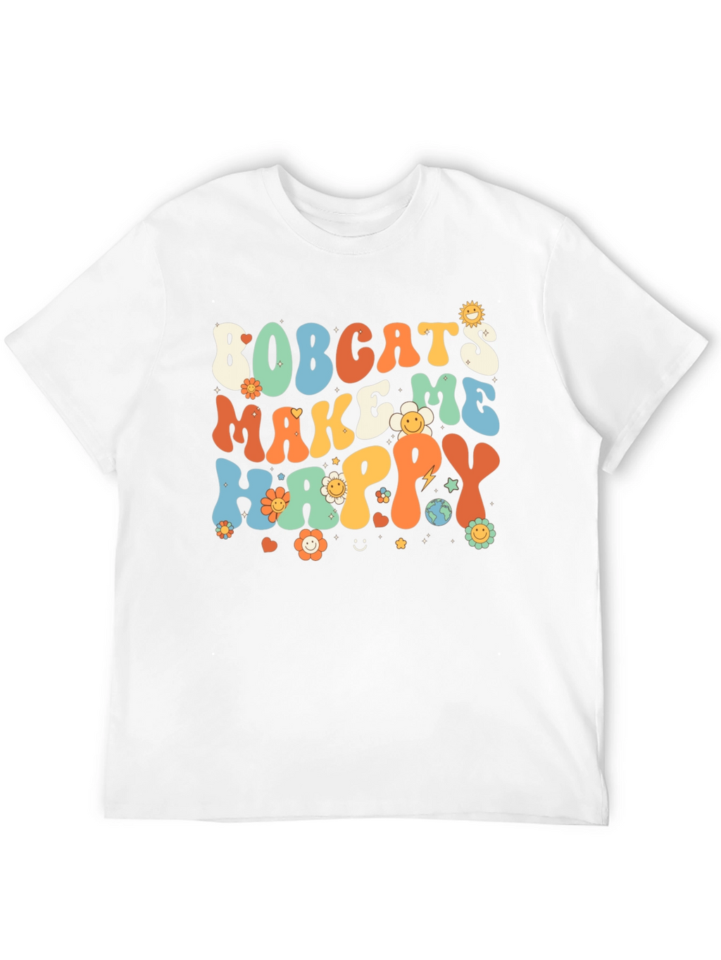 Bobcats Make Me Happy Retro T-Shirt