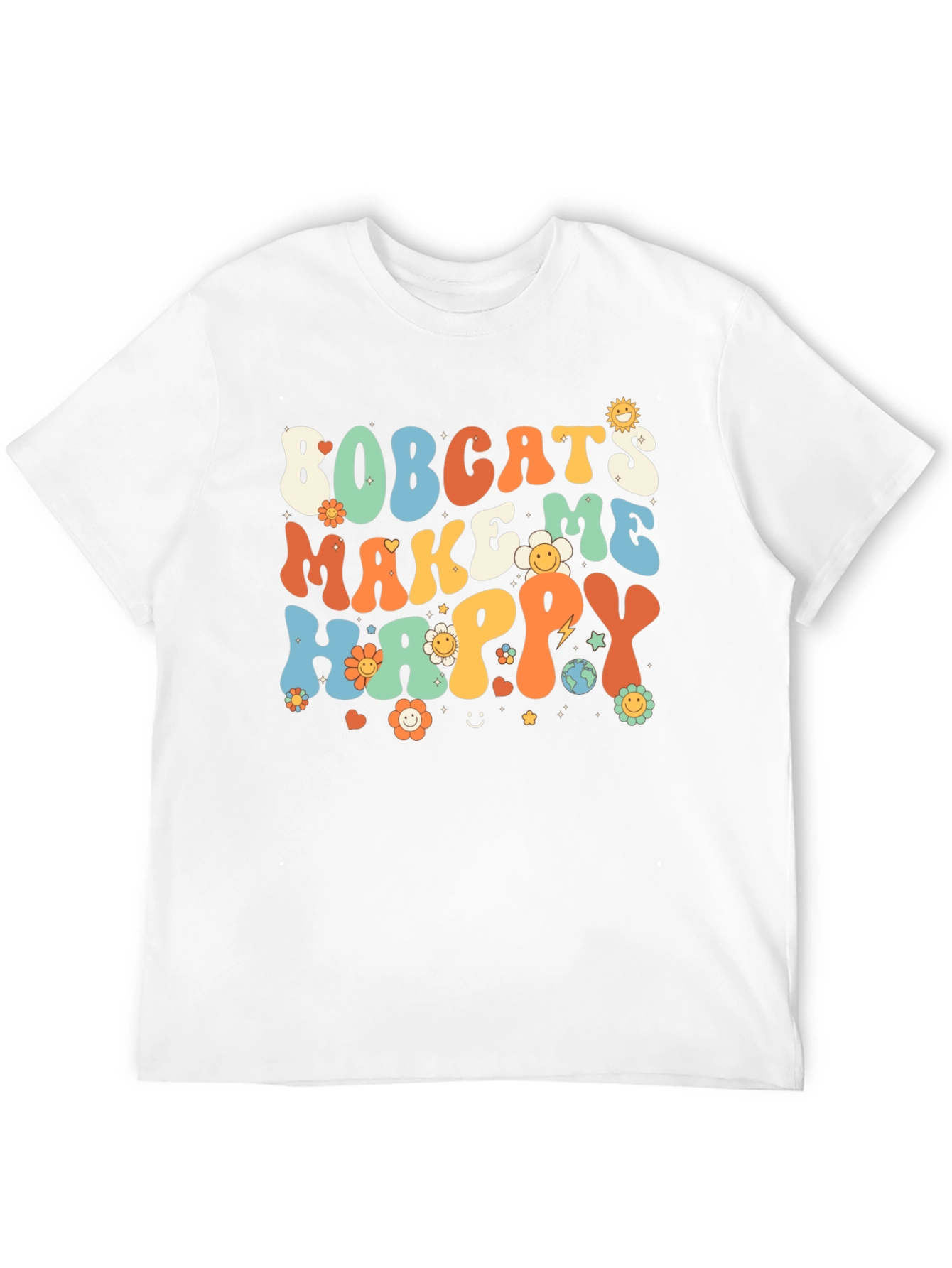 Bobcats Make Me Happy Retro T-Shirt