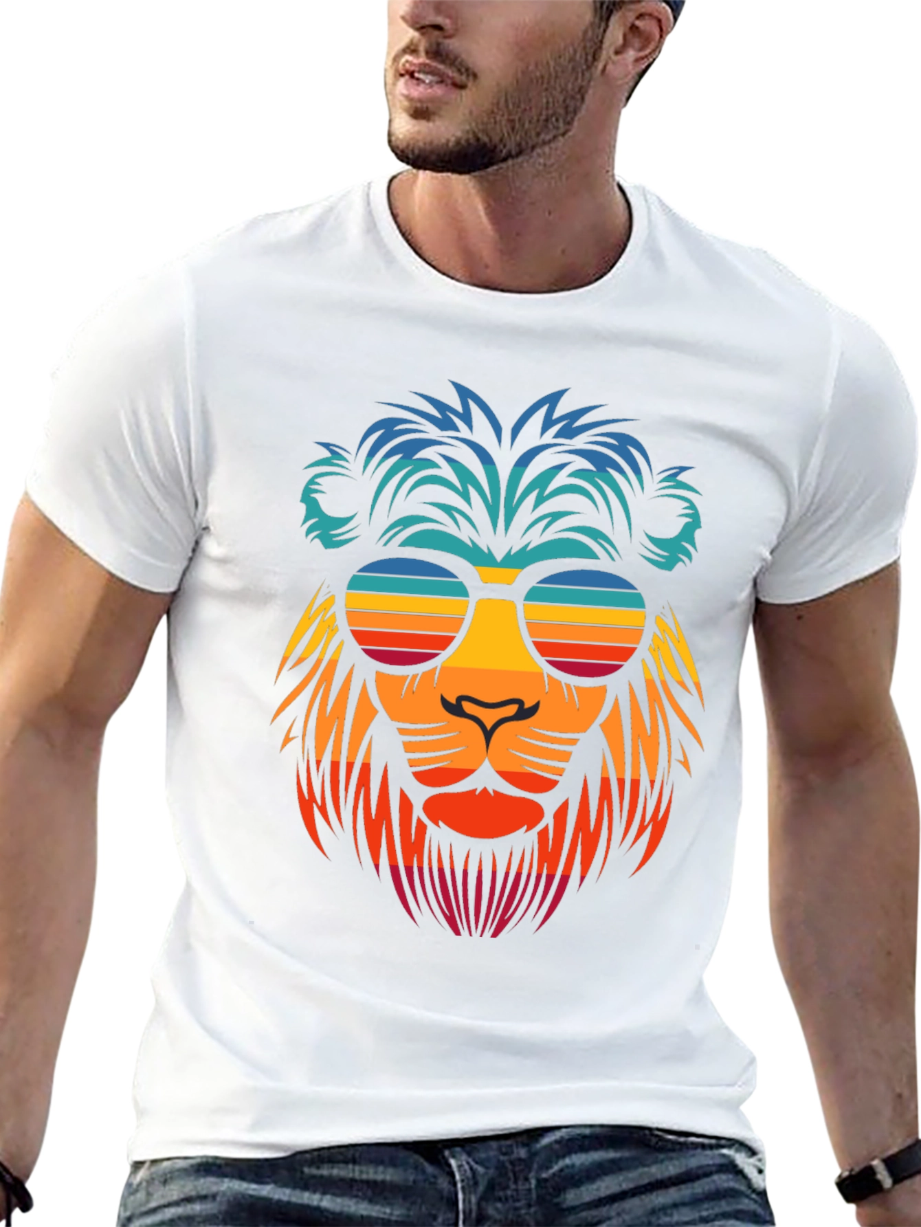Retro Lion Graphic Tee - Cool Summer Vibes