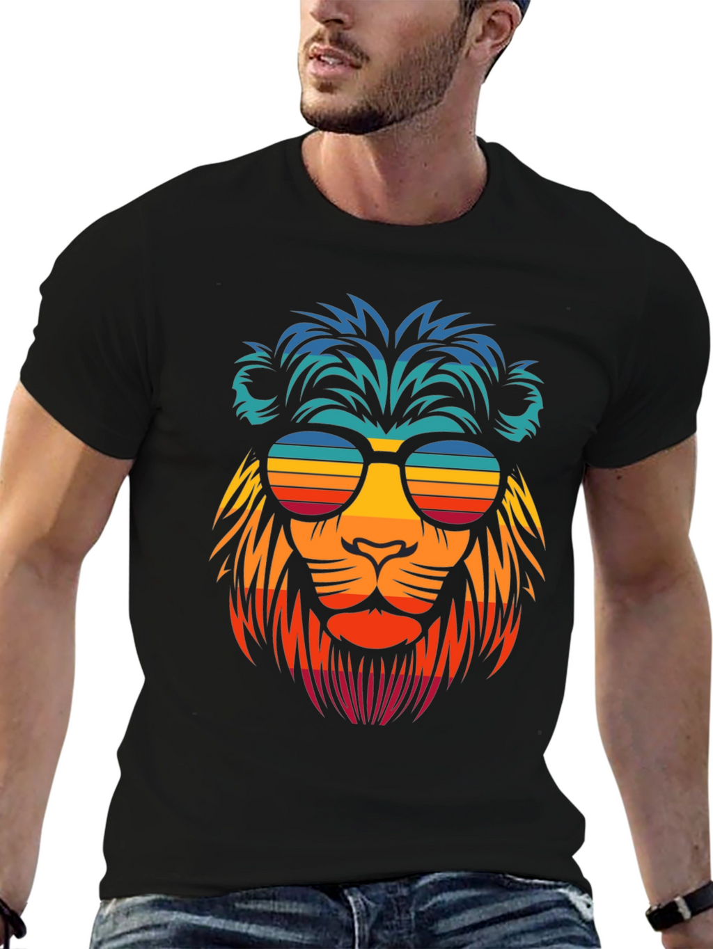 Retro Lion Graphic Tee - Cool Summer Vibes