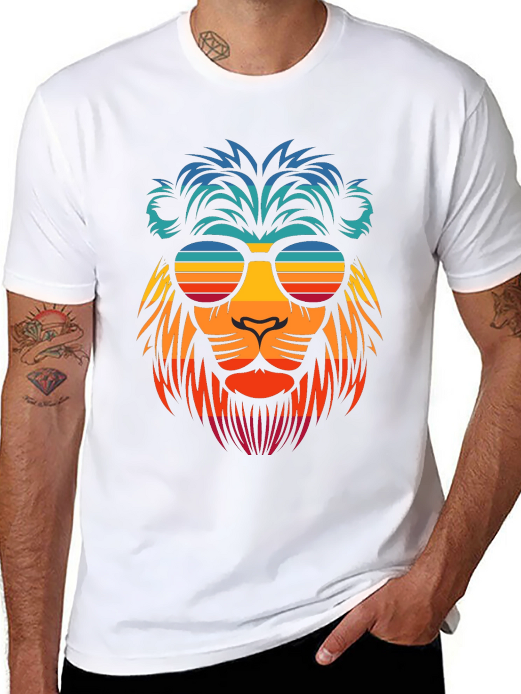 Retro Lion Graphic Tee - Cool Summer Vibes