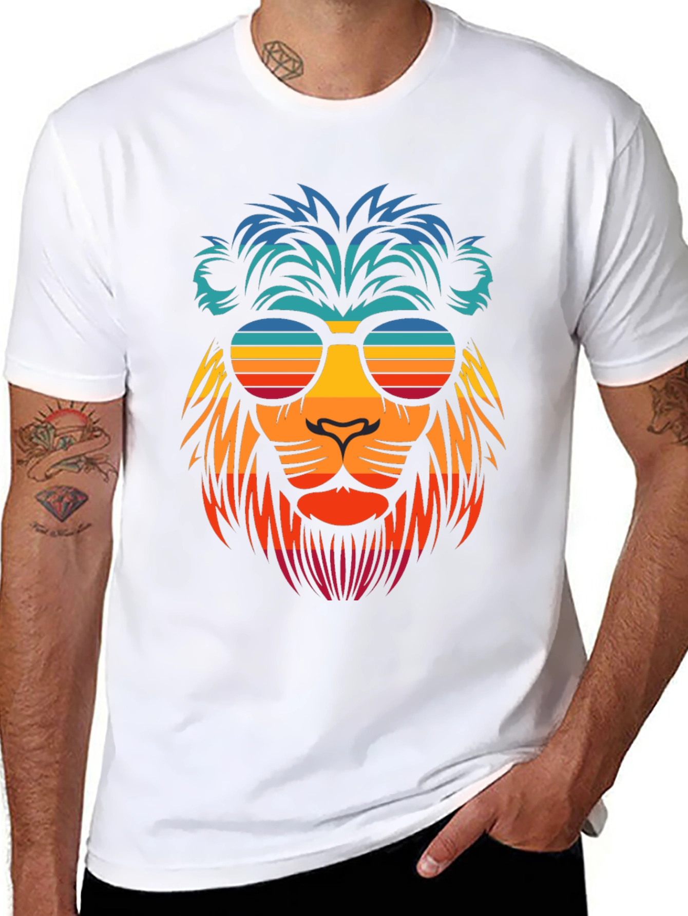 Retro Lion Graphic Tee - Cool Summer Vibes