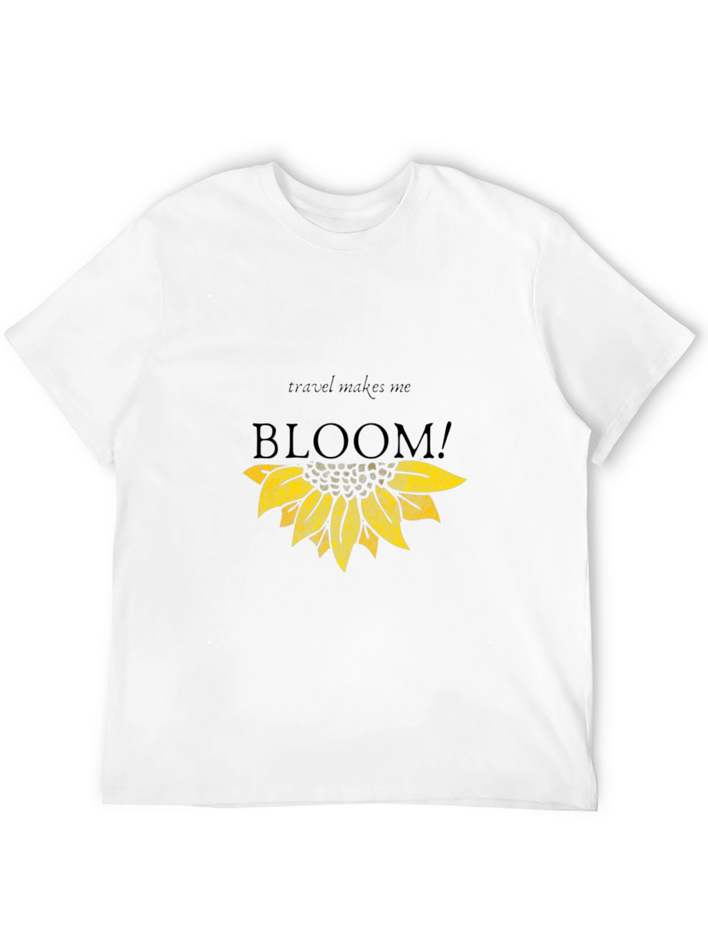 Travel Makes Me Bloom Black Graphic Tee