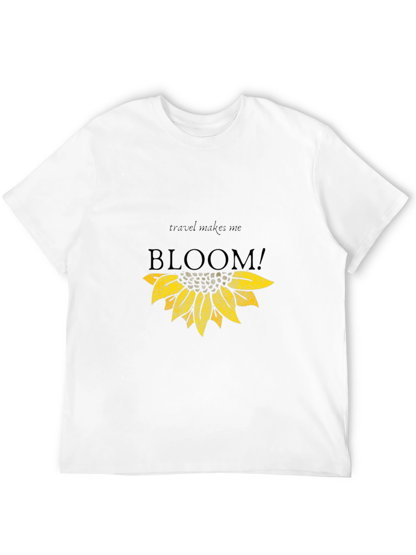 Travel Makes Me Bloom Black Graphic Tee
