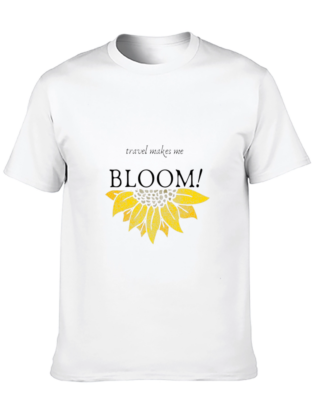 Travel Makes Me Bloom Black Graphic Tee