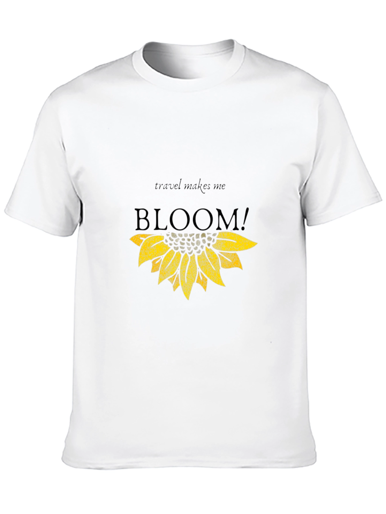 Travel Makes Me Bloom Black Graphic Tee