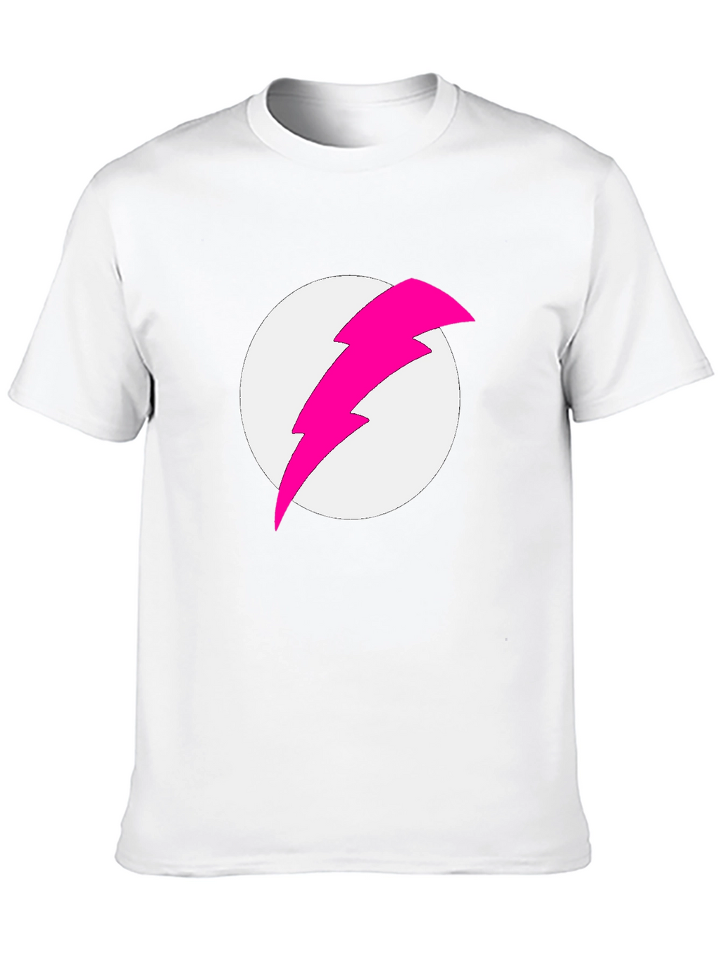 Black T-Shirt with Pink Lightning Bolt Graphic