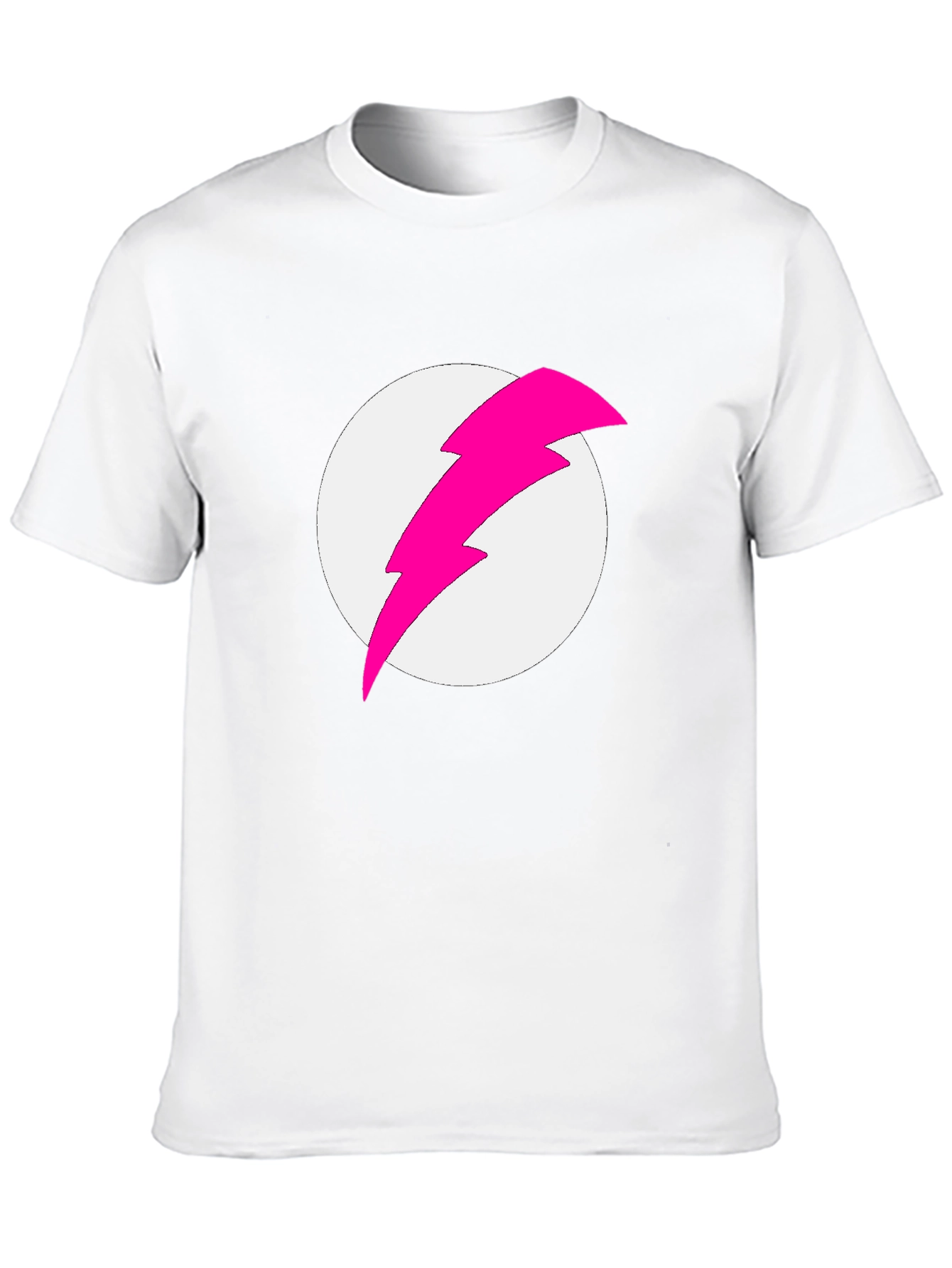 Black T-Shirt with Pink Lightning Bolt Graphic