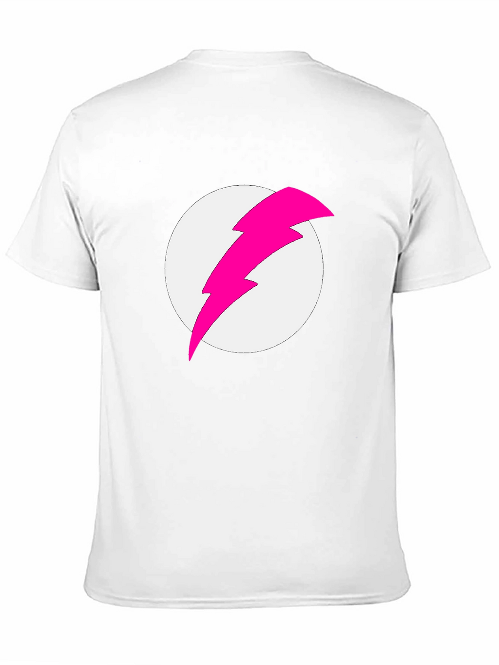 Black T-Shirt with Pink Lightning Bolt Graphic