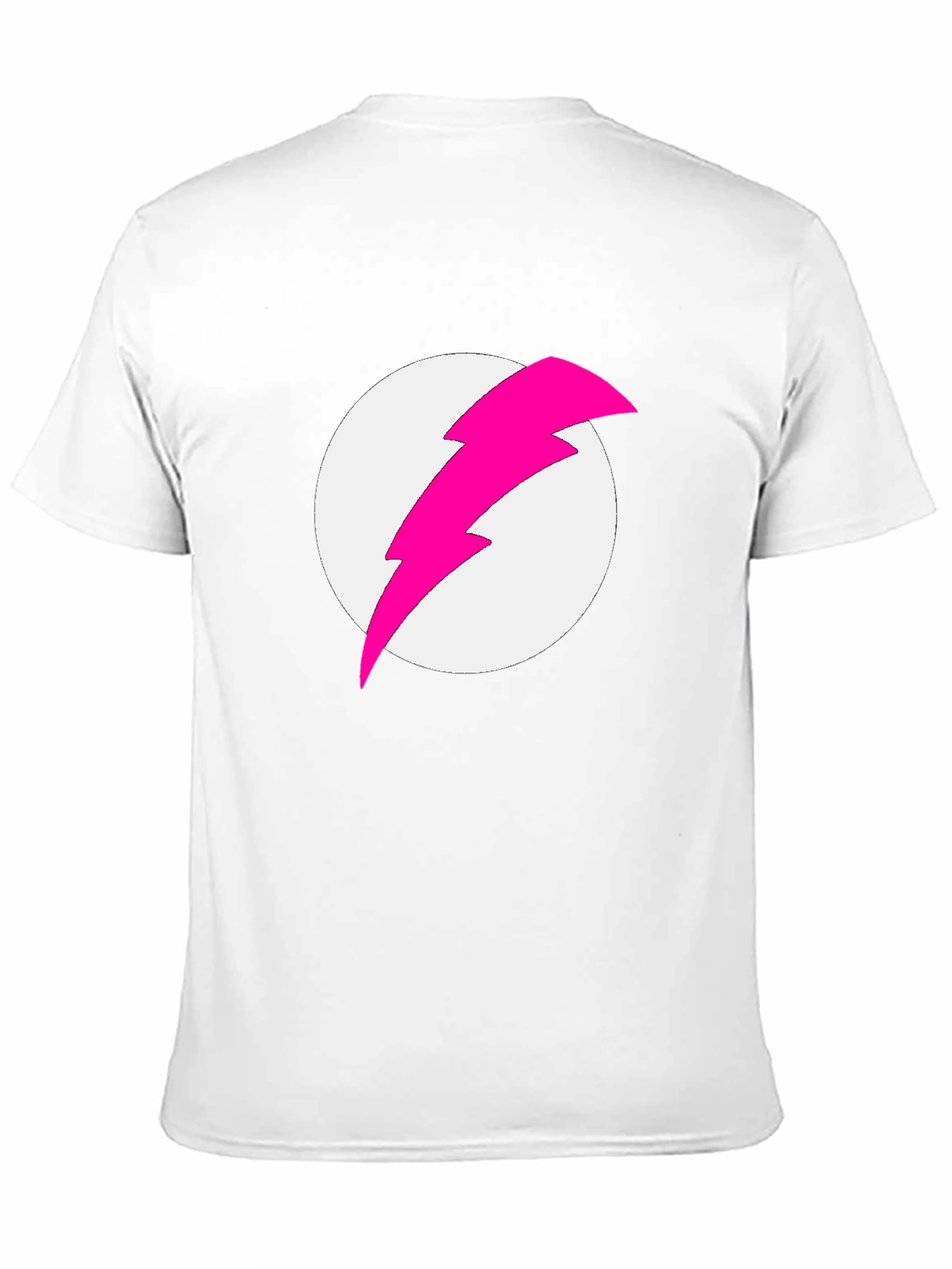 Black T-Shirt with Pink Lightning Bolt Graphic