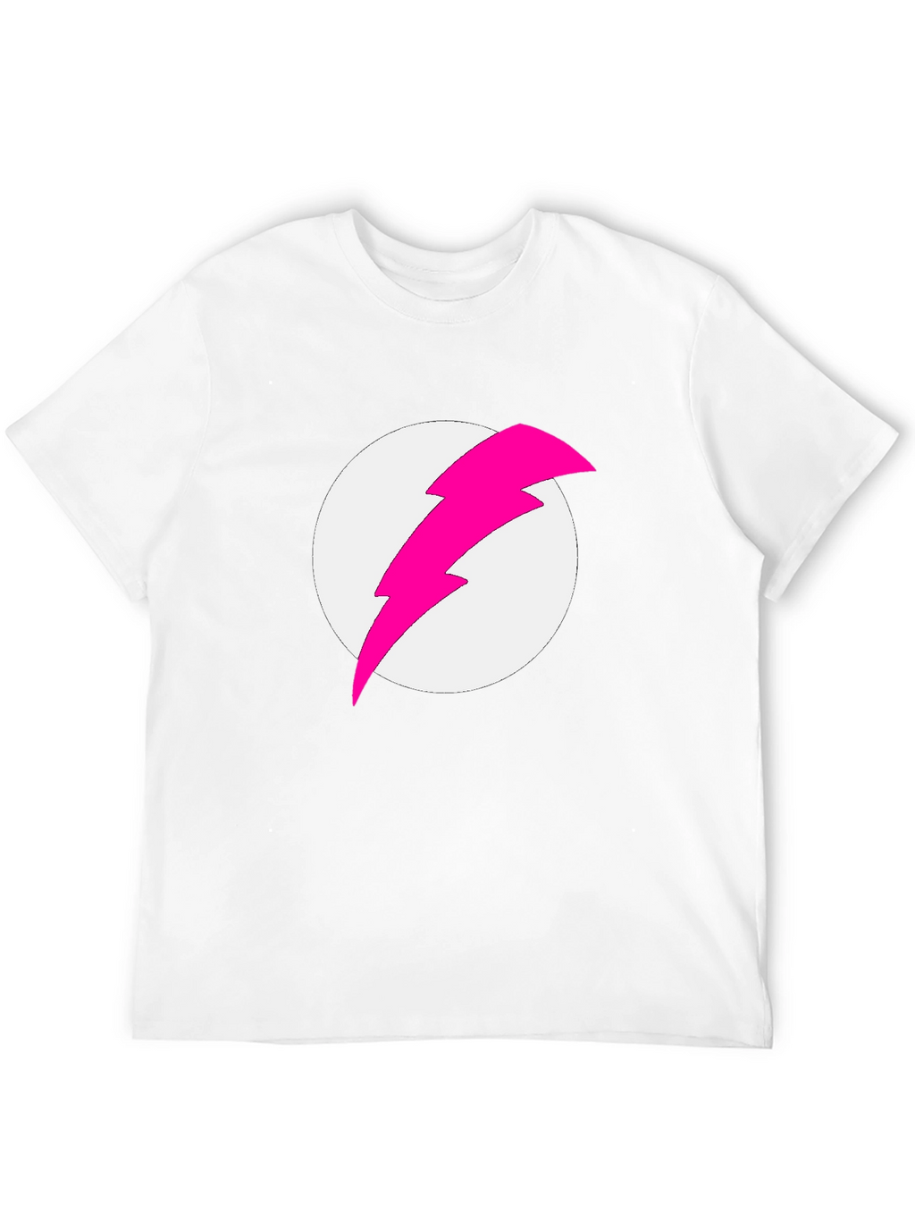 Black T-Shirt with Pink Lightning Bolt Graphic