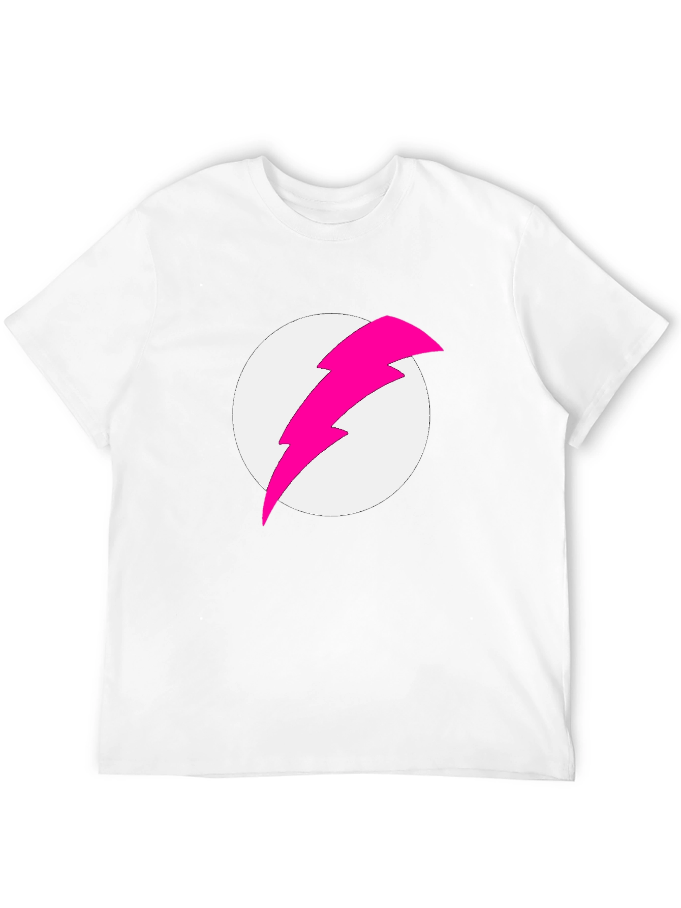 Black T-Shirt with Pink Lightning Bolt Graphic
