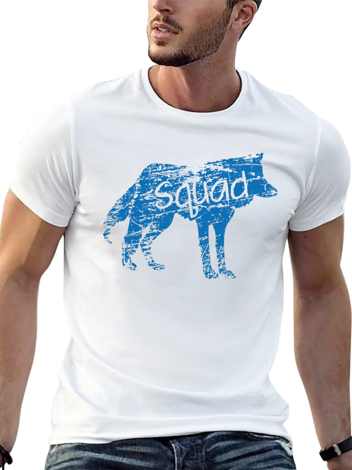 Squad Wolf Tee - Cool Graphic Black T-Shirt