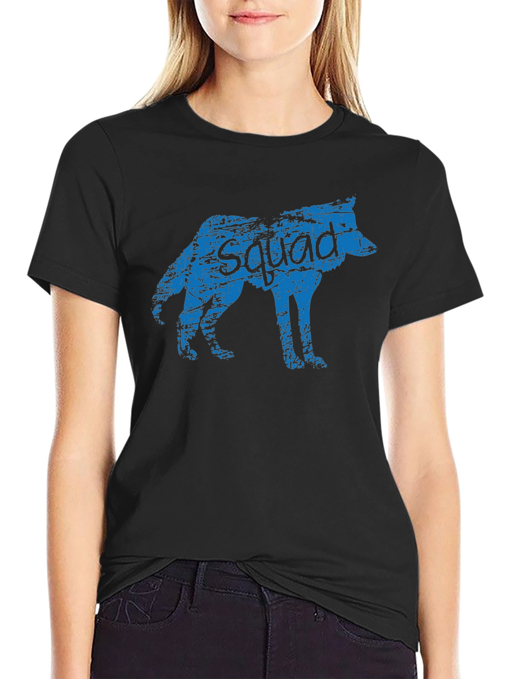 Squad Wolf Tee - Cool Graphic Black T-Shirt