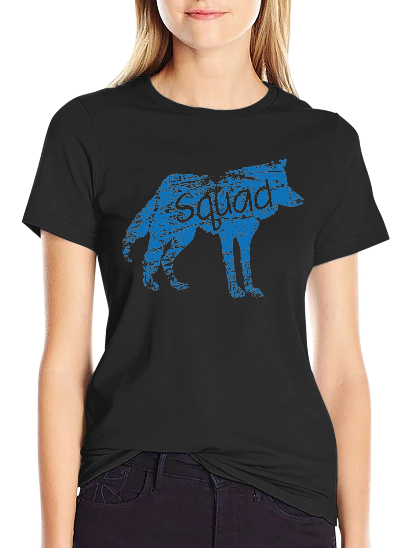 Squad Wolf Tee - Cool Graphic Black T-Shirt