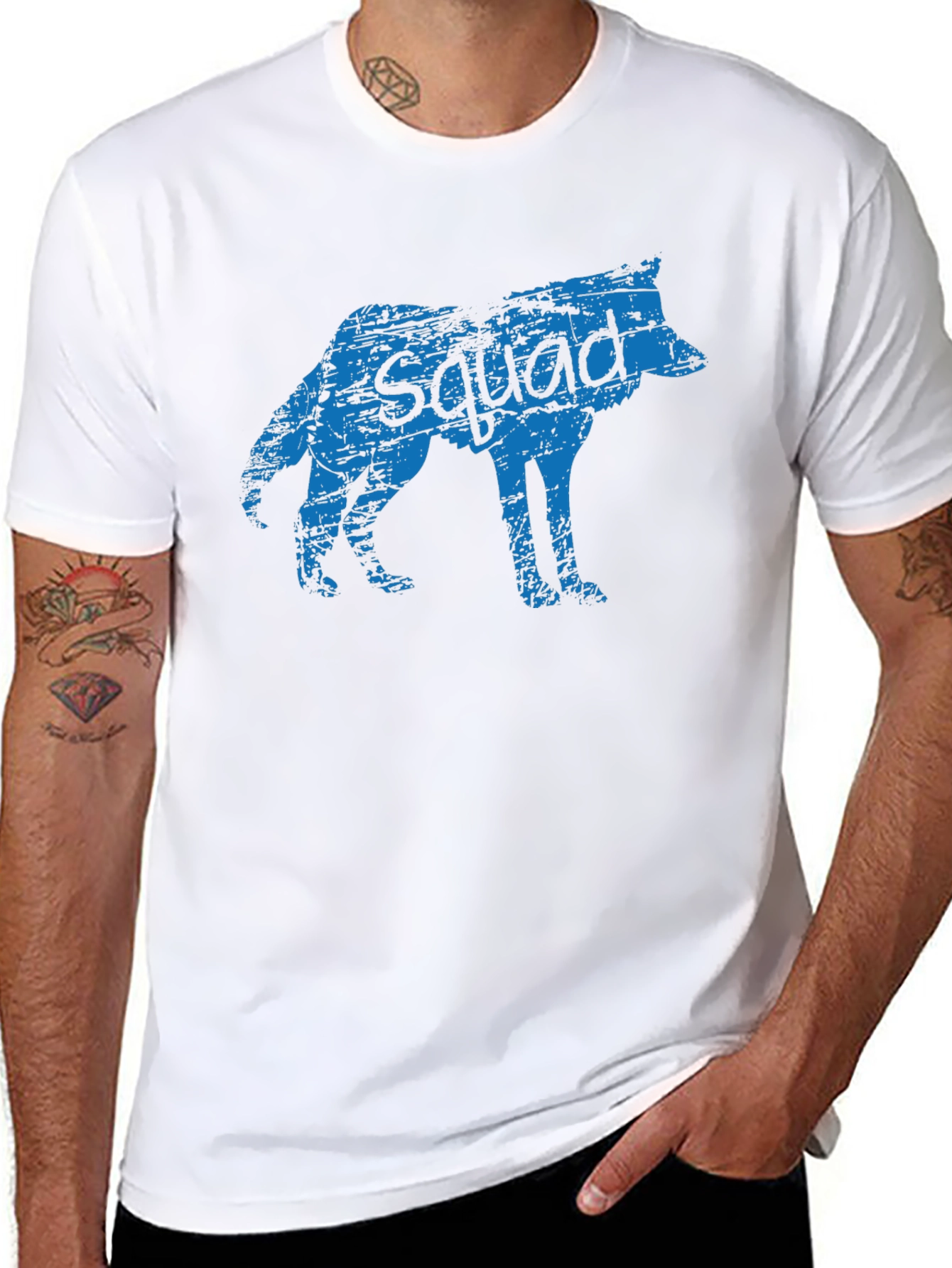 Squad Wolf Tee - Cool Graphic Black T-Shirt