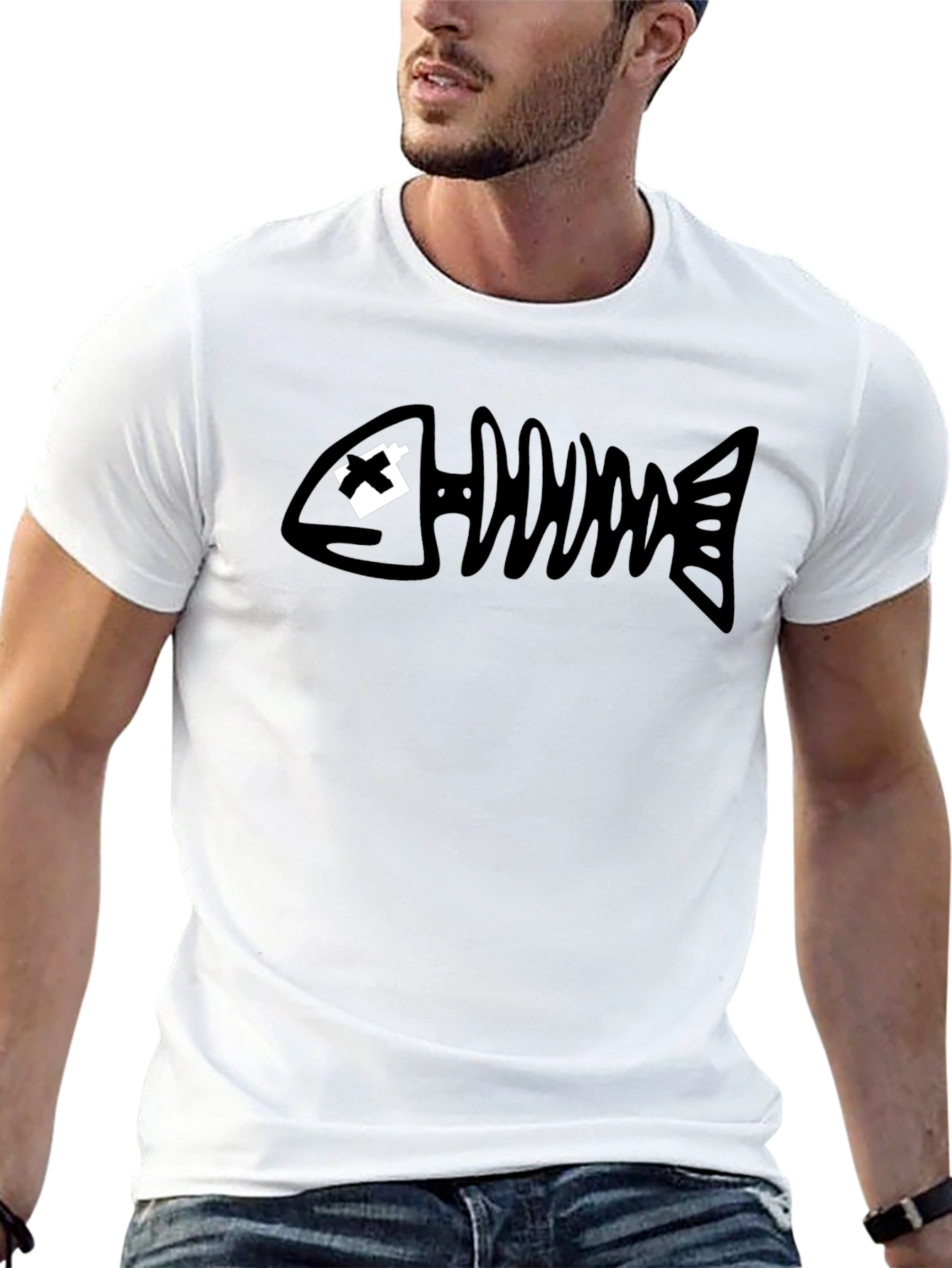 Dead Fish Graphic Tee - Black Cotton T-Shirt