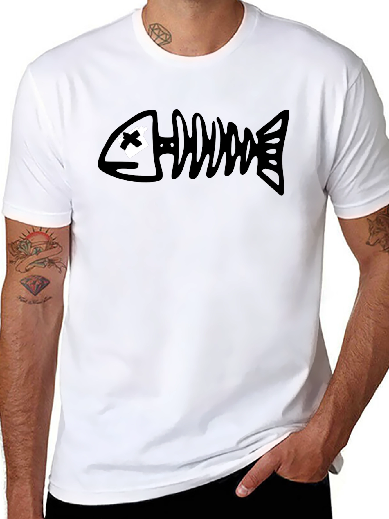 Dead Fish Graphic Tee - Black Cotton T-Shirt