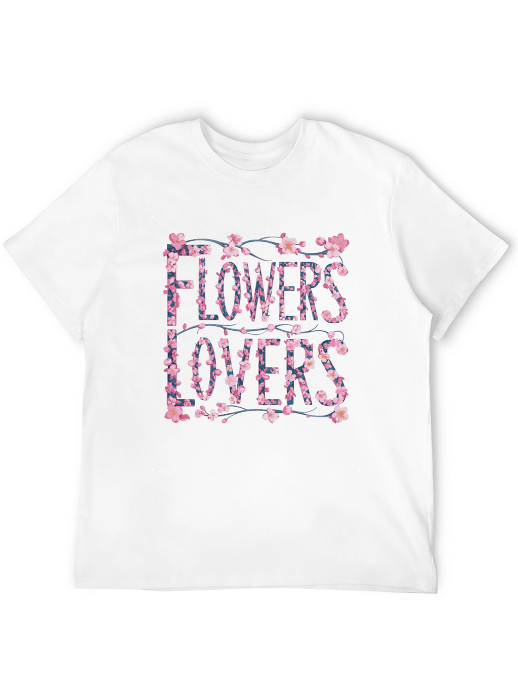 Floral Flowers Lovers Graphic Black T-Shirt