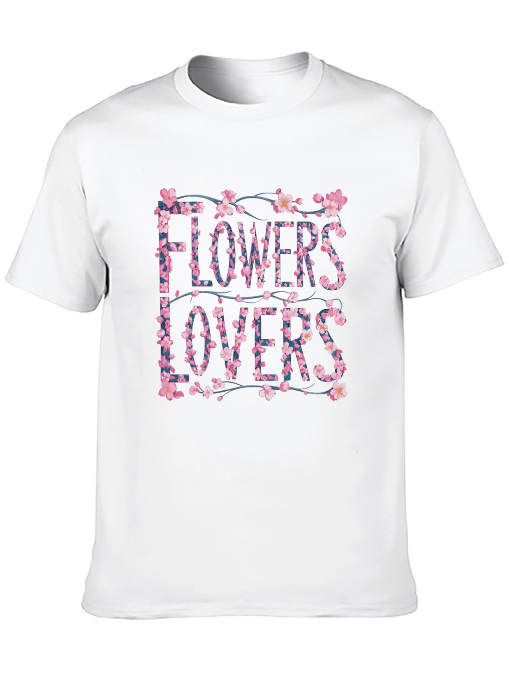 Floral Flowers Lovers Graphic Black T-Shirt