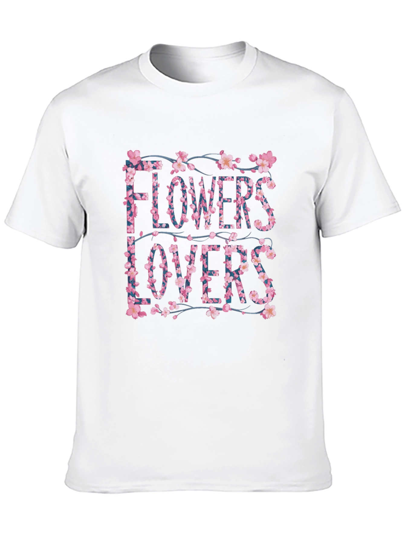 Floral Flowers Lovers Graphic Black T-Shirt