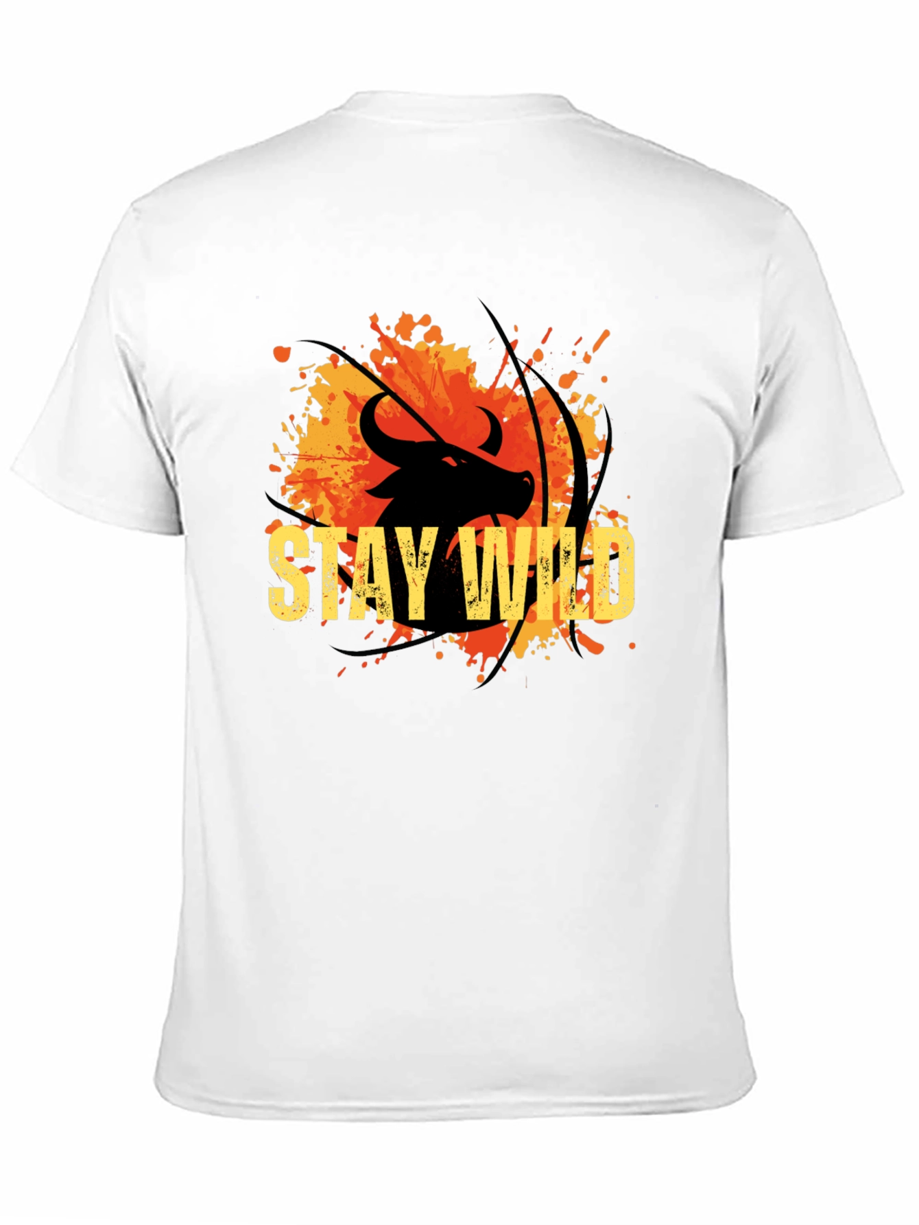 Stay Wild Buffalo Graphic Tee - Black Cotton T-Shirt
