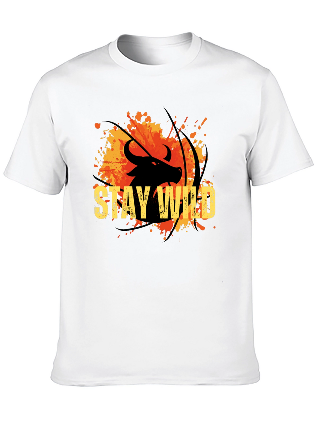 Stay Wild Buffalo Graphic Tee - Black Cotton T-Shirt