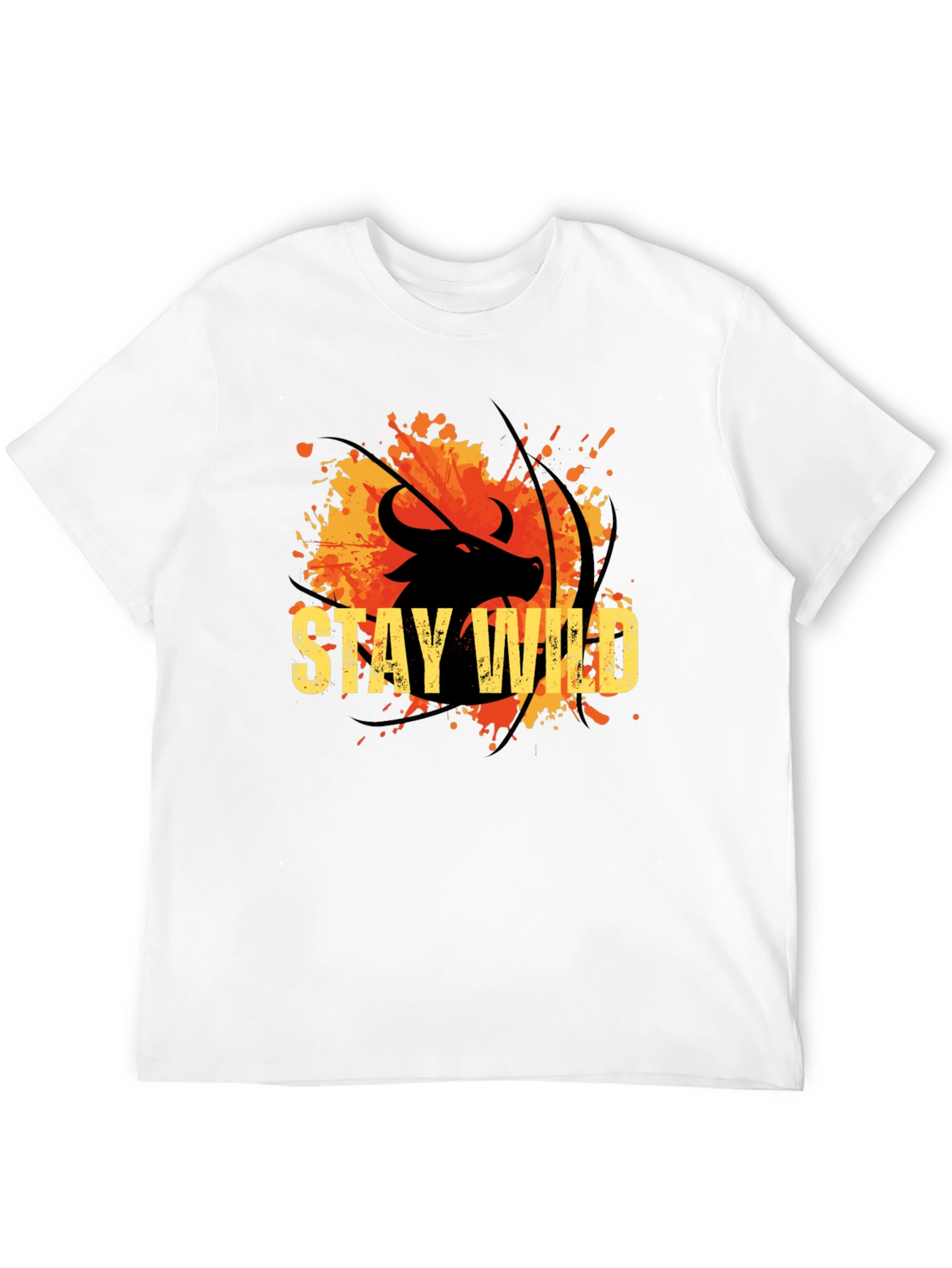 Stay Wild Buffalo Graphic Tee - Black Cotton T-Shirt