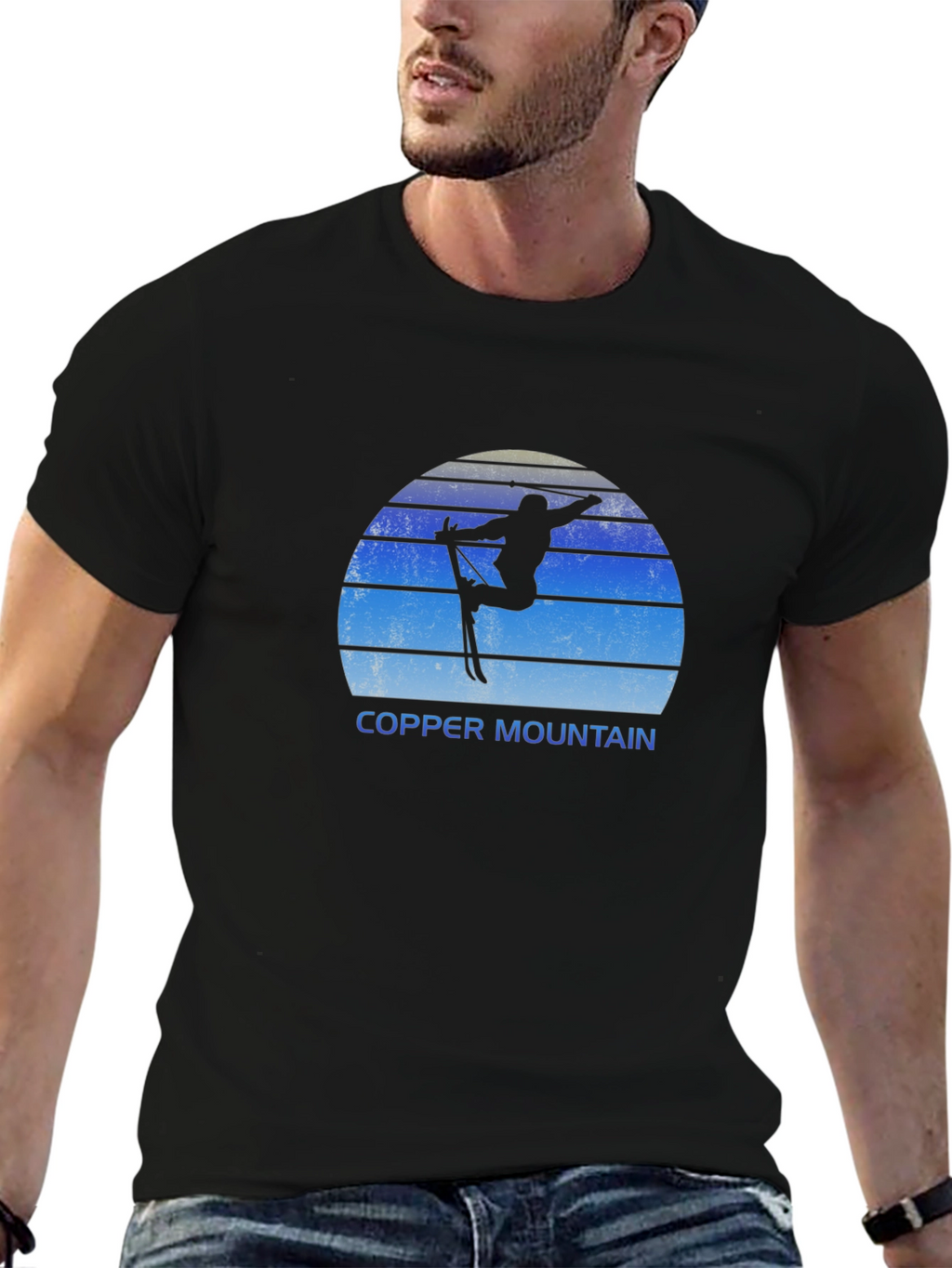 Copper Mountain Skier Black T-Shirt