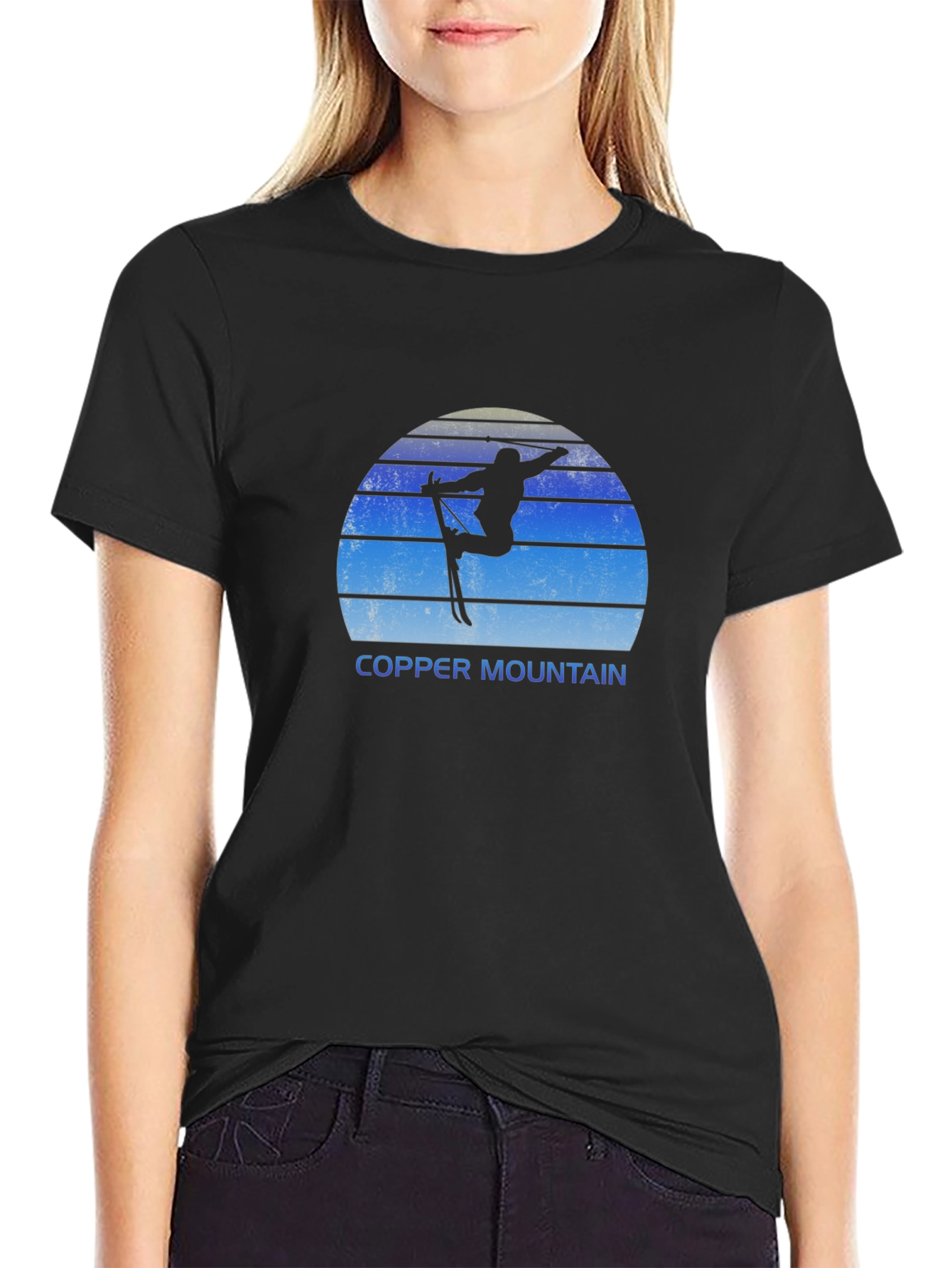 Copper Mountain Skier Black T-Shirt