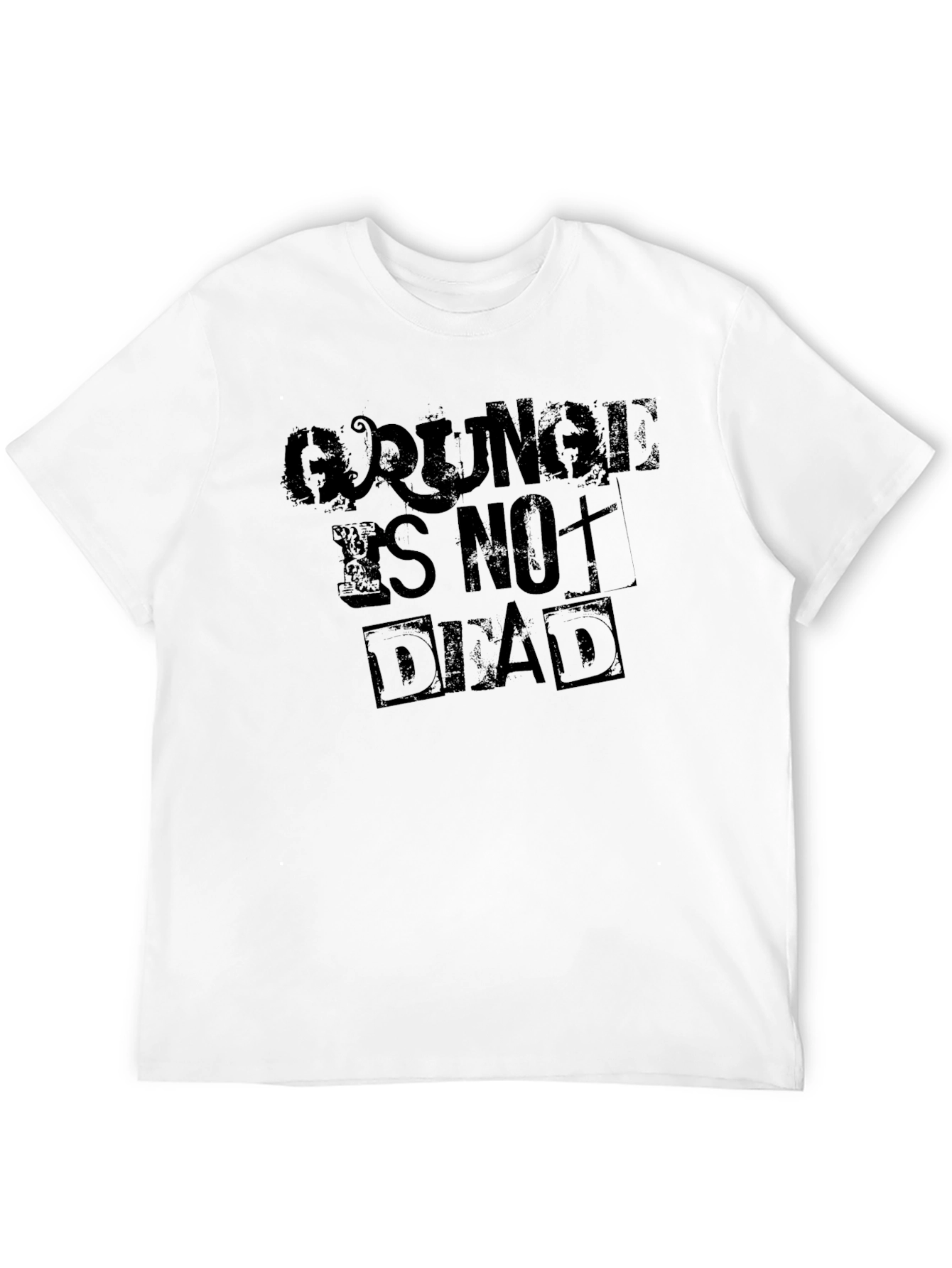 Grunge Is Not Dead Mens Black Graphic T-Shirt