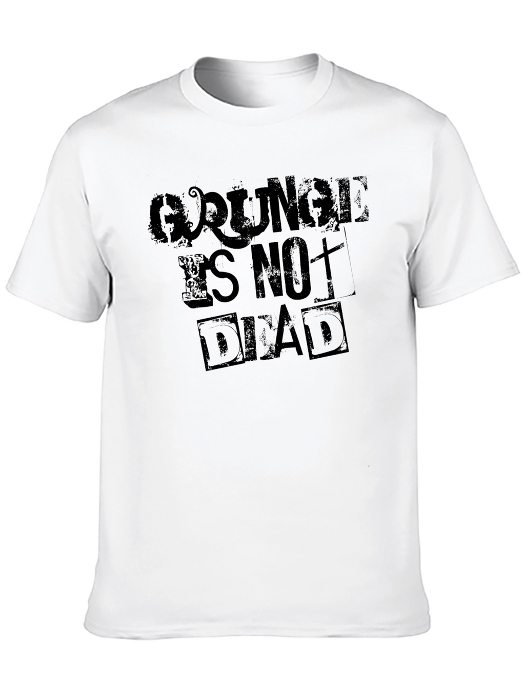 Grunge Is Not Dead Mens Black Graphic T-Shirt