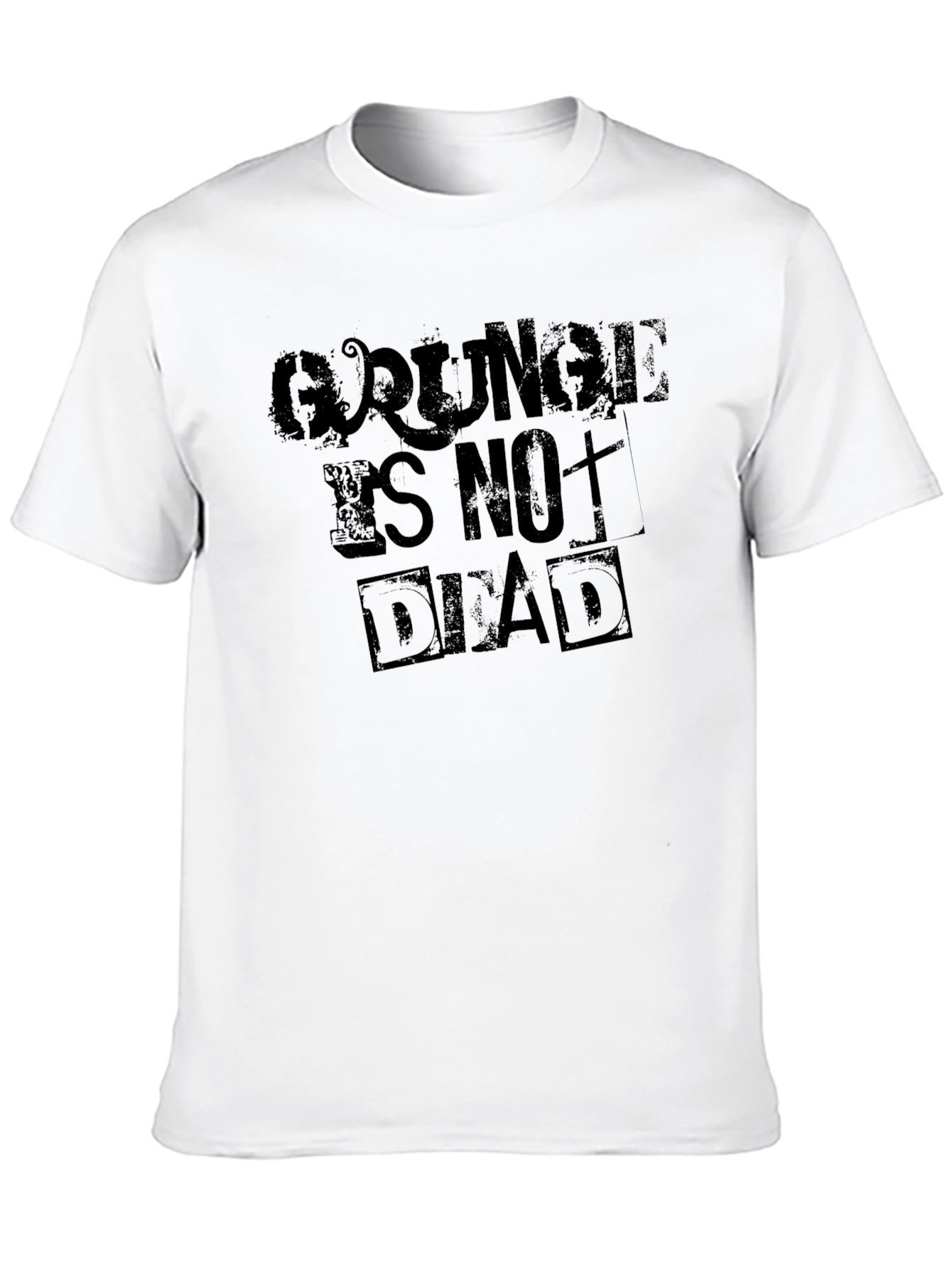 Grunge Is Not Dead Mens Black Graphic T-Shirt