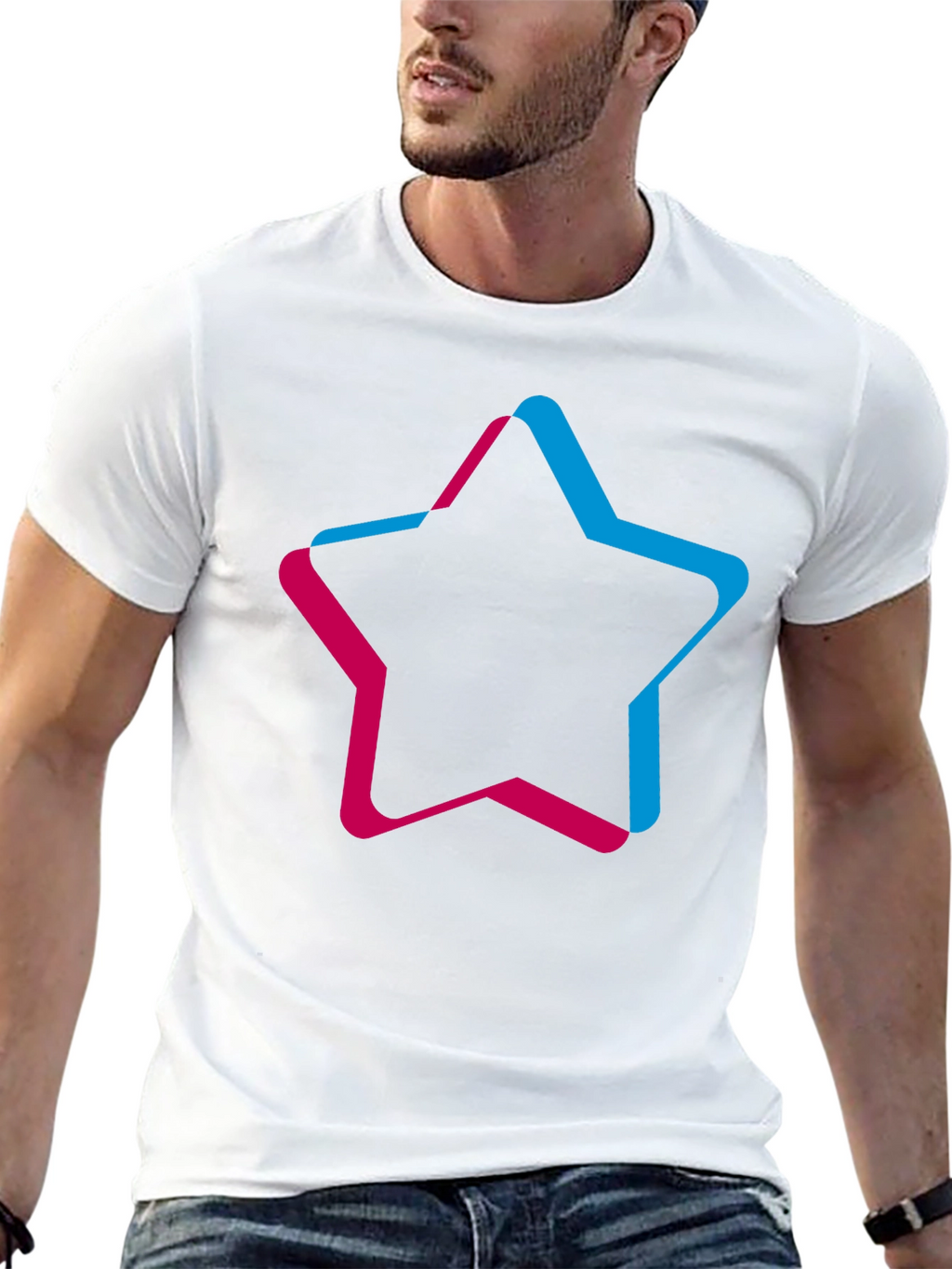 Trendy Star Graphic Black T-Shirt