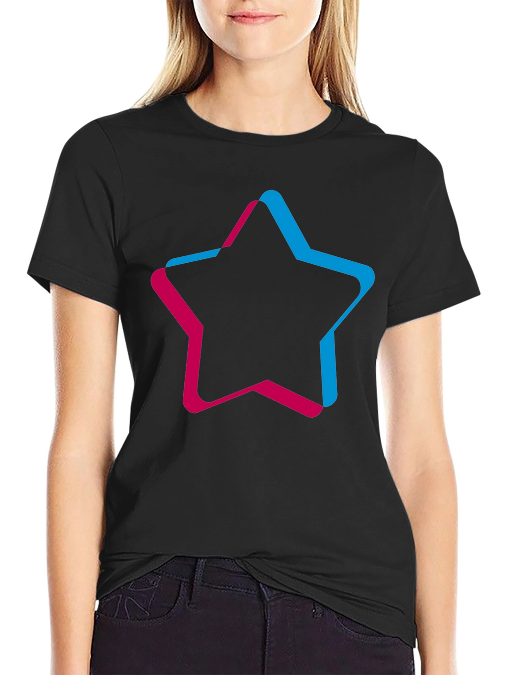 Trendy Star Graphic Black T-Shirt