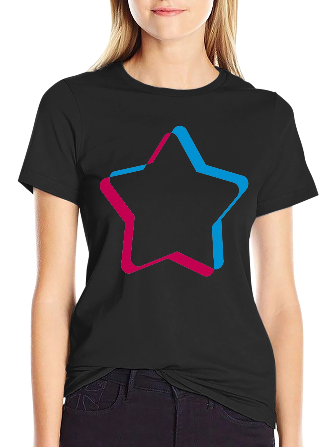 Trendy Star Graphic Black T-Shirt
