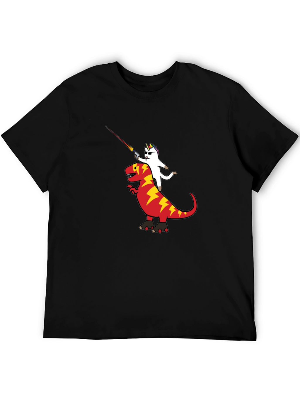 Unicorn Riding Dinosaur Graphic T-Shirt