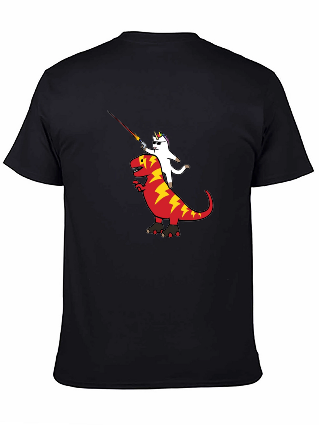 Unicorn Riding Dinosaur Graphic T-Shirt