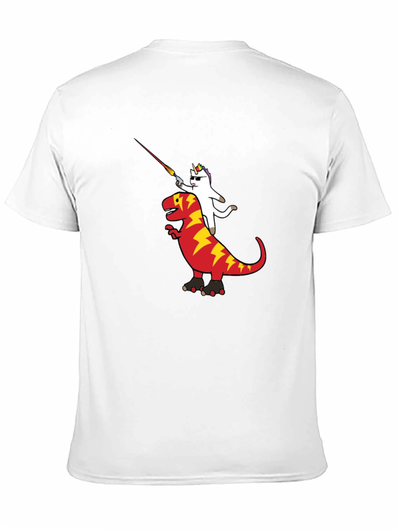 Unicorn Riding Dinosaur Graphic T-Shirt