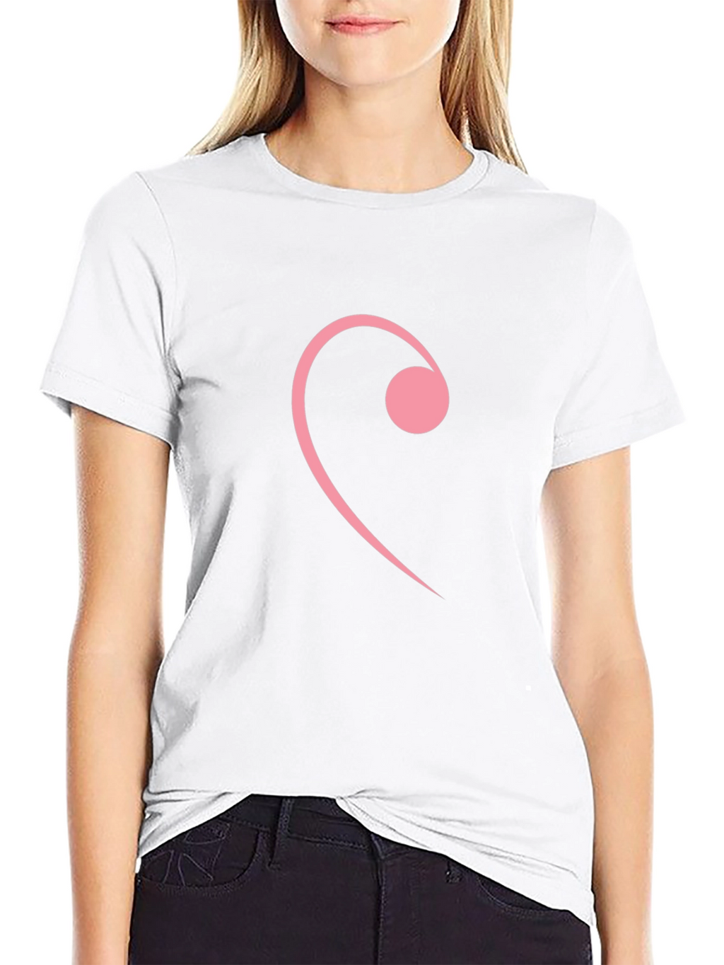 Pink Note Graphic Tee - Stylish Black T-Shirt