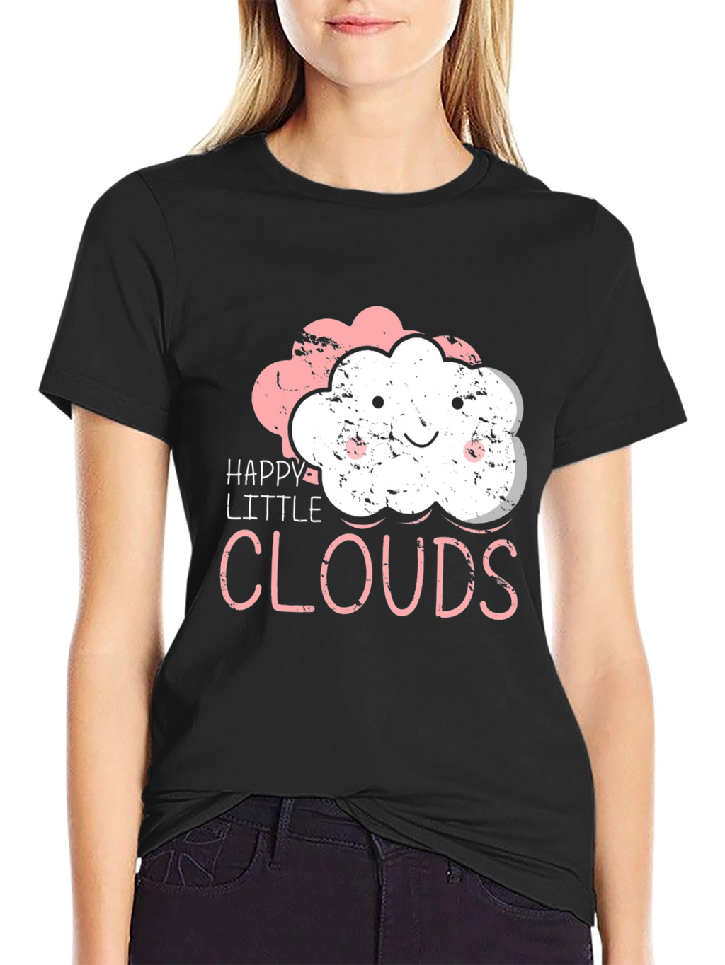 Happy Little Clouds T-Shirt - Cute Graphic Tee