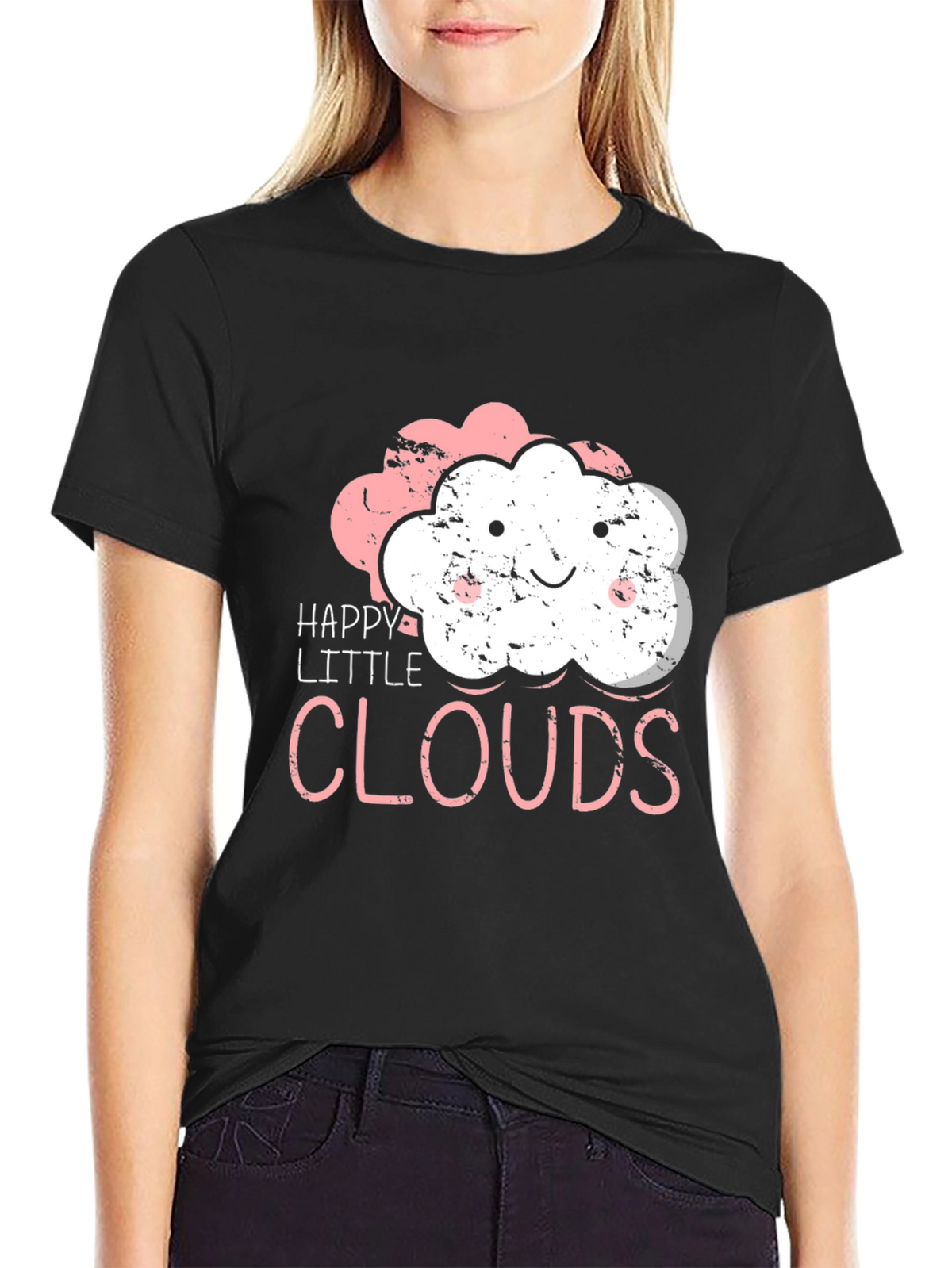 Happy Little Clouds T-Shirt - Cute Graphic Tee