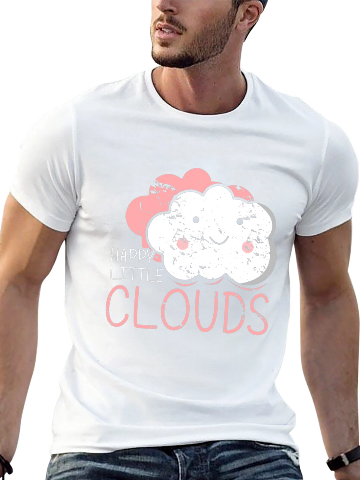 Happy Little Clouds T-Shirt - Cute Graphic Tee