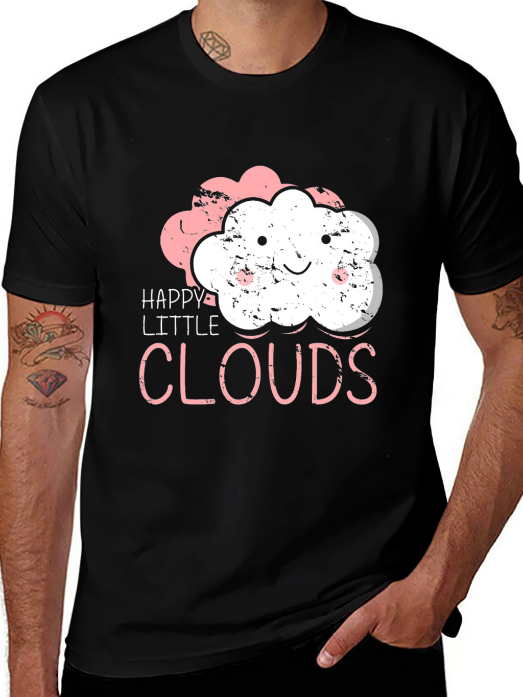 Happy Little Clouds T-Shirt - Cute Graphic Tee