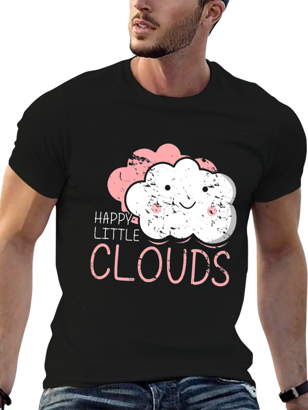 Happy Little Clouds T-Shirt - Cute Graphic Tee
