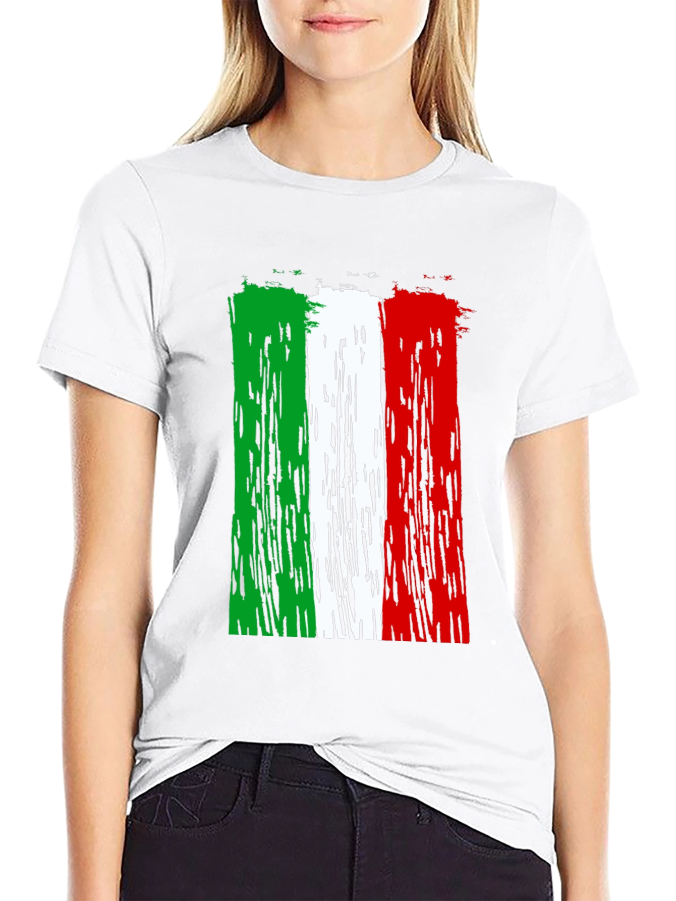 Italian Flag Distressed Graphic T-Shirt