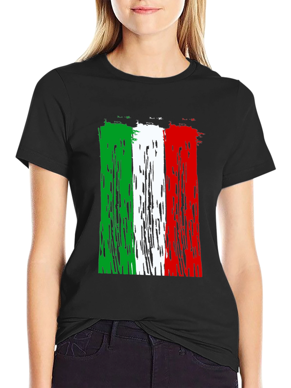 Italian Flag Distressed Graphic T-Shirt