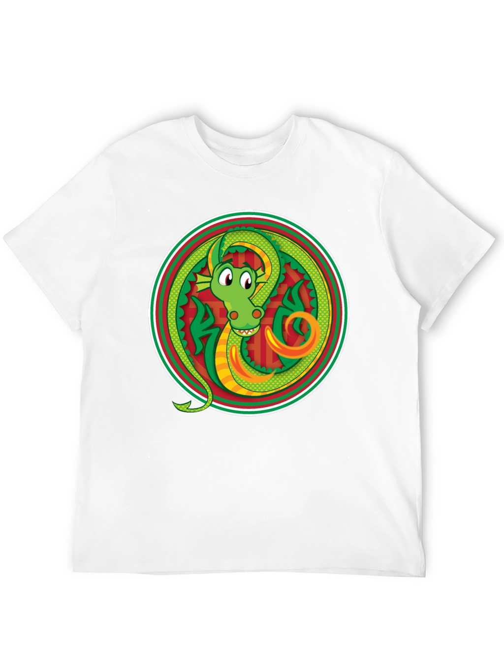 Dragon Circle Graphic Tee - Stylish Black T-Shirt