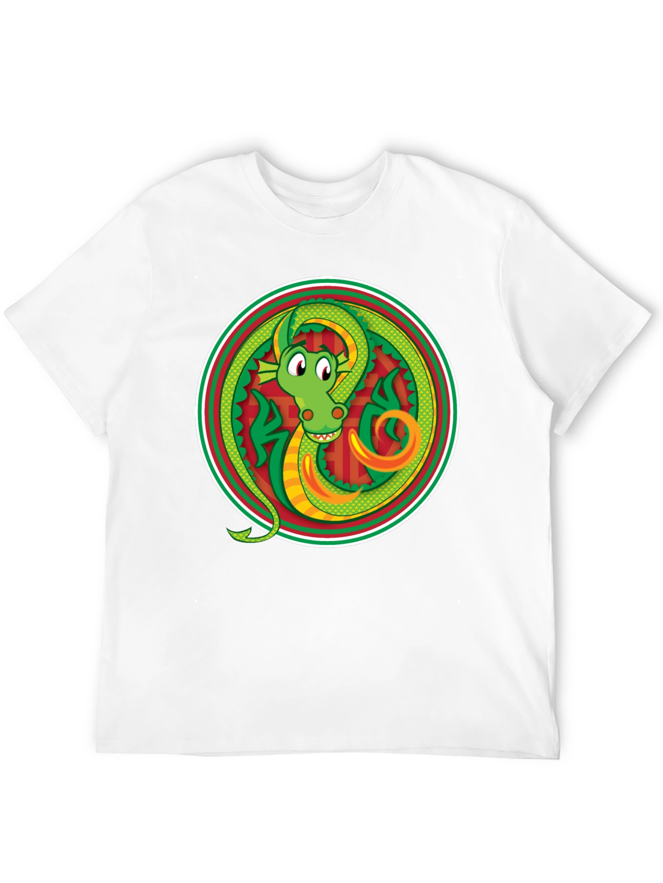 Dragon Circle Graphic Tee - Stylish Black T-Shirt